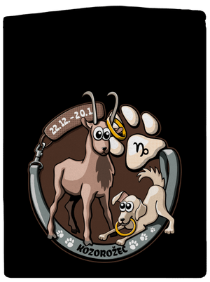 Psí horoskop: Kozorožec pánska mikina na zips Black