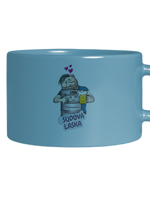 Osudová láska hrnček makronka Blue Macaron