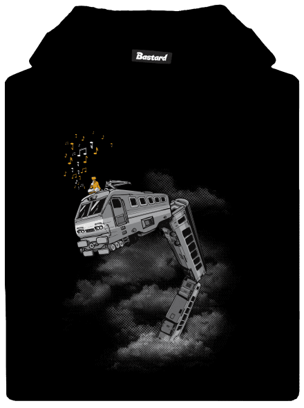 Snake Train detská mikina klokanka Black