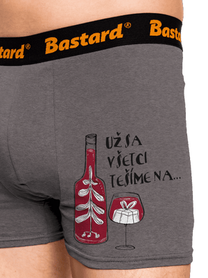 Vianoce vo víne boxerky Gray Melange