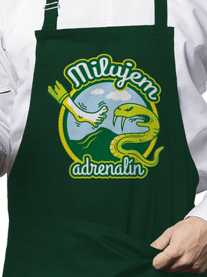 Milujem adrenalín zástera Bottle Green