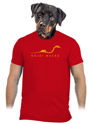 Nájdi mačku pánske tričko Red