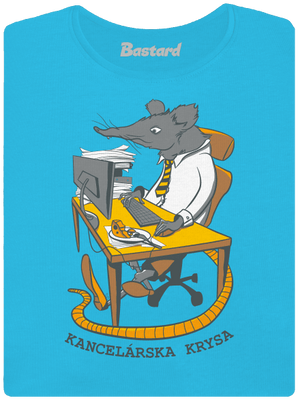 Kancelárska krysa dámske tričko s lemom Blue Atol