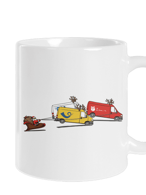 Santa se soby klasický hrnček White