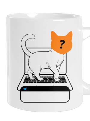 Mačka na klávesnici veľký hrnček White