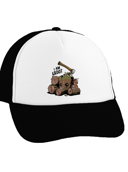 I Am Groot šiltovka truckerka Black cap