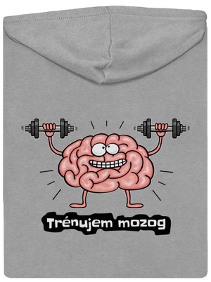 Trénujem mozog  pánska mikina na zips Light Melange