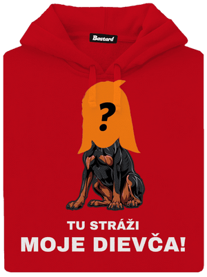 Tu strážim ja pánska mikina klokanka Red