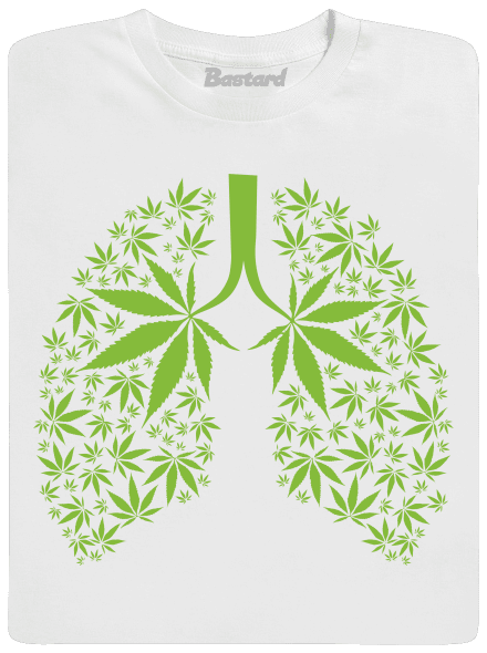 Ganja pľúca pánske dlhý rukáv White