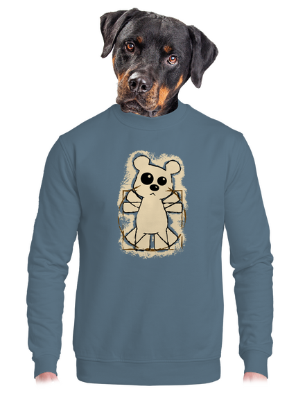 Da Vinci Teddy unisex mikina bez kapucne Nordic Blue
