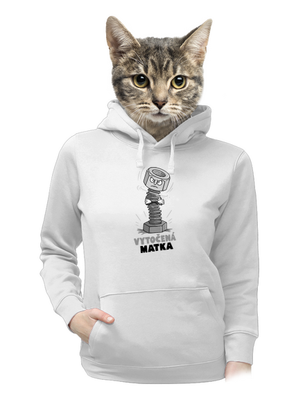 Vytočená matka dámska mikina klokanka White