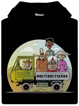 Multikultikára dámska mikina klokanka Black