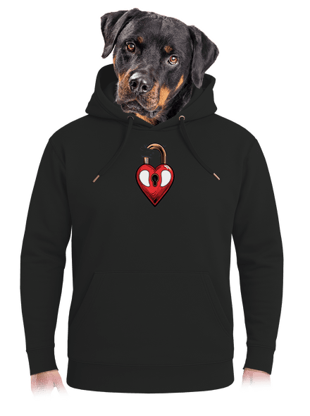 Zámok lásky unisex mikina premium Dark Black