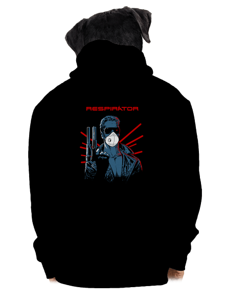 Respirátor pánska mikina na zips Black