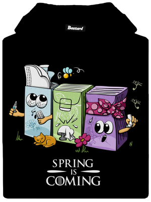 Spring is coming pánska mikina klokanka Black