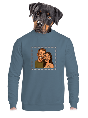 Karikatúra z vlastnej fotky unisex mikina bez kapucne Nordic Blue