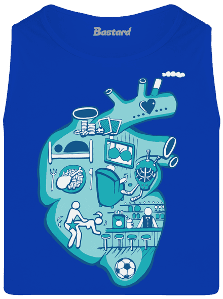 Srdce bije pre pánske tielko Royal Blue