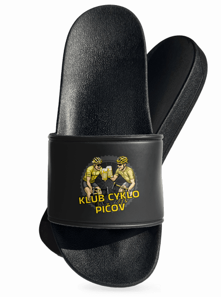Klub cyklo pičov šľapky Black