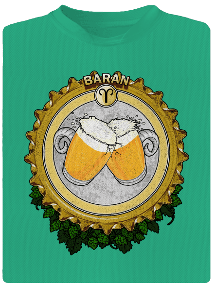 Pivný horoskop: Baran pánske športové tričko Mint Mal