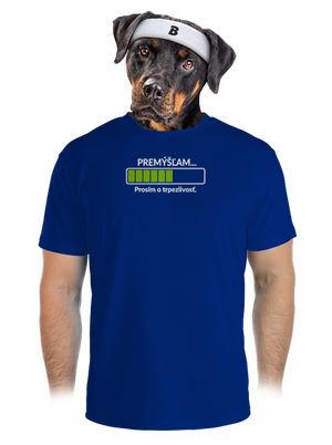 Premýšľam pánske športové tričko Royal Blue Mal
