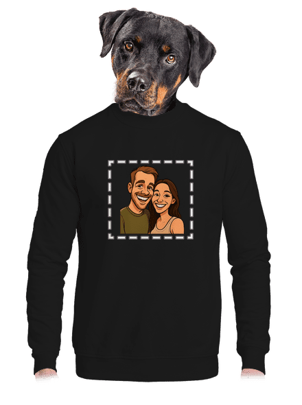 Karikatúra z vlastnej fotky unisex mikina bez kapucne Black