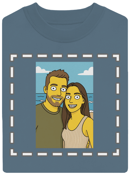 Simpsonovi z vlastnej fotky unisex mikina bez kapucne Nordic Blue