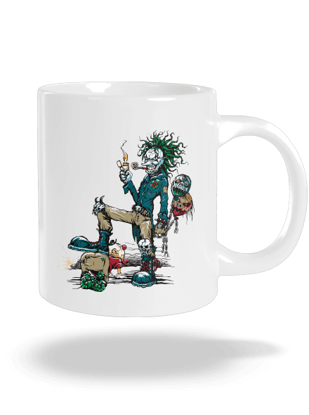 Evil Clown veľký hrnček White