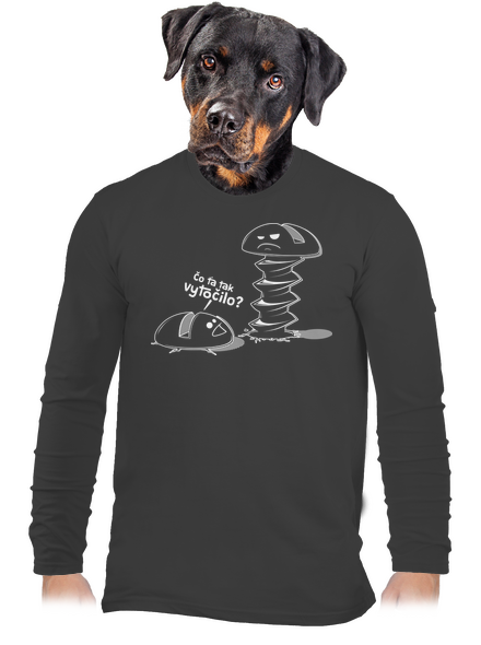 Vytočený pánske dlhý rukáv Dark Grey