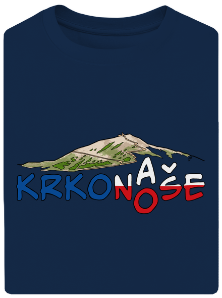 Krkonoše unisex tričko oversized Midnight Blue