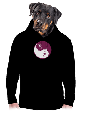 Jin Jang víno pánska mikina klokanka Black