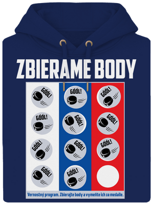 Zbierame body - hokej unisex mikina premium Navy