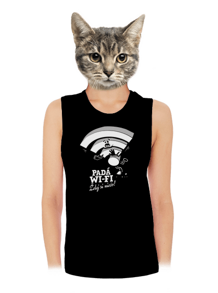 Padá wi-fi dámske tielko voľné Black