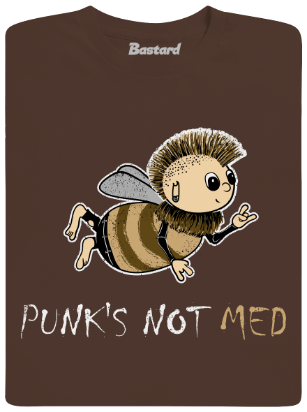 Punks Not Med pánske tričko Brown