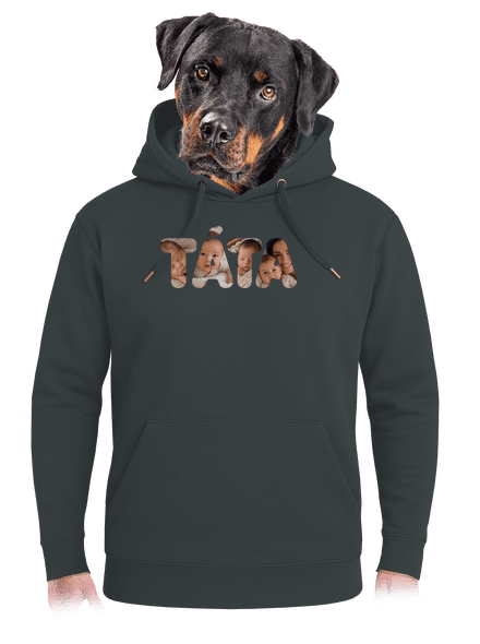 Nápis ocko z vlastných fotiek unisex mikina premium Charcoal