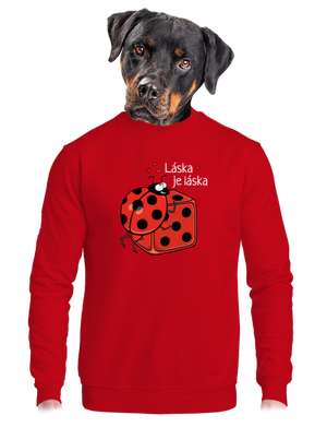 Láska je láska unisex mikina bez kapucne Red