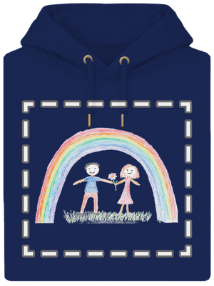 Detské kresby - Nahraj vlastnú unisex mikina premium Navy