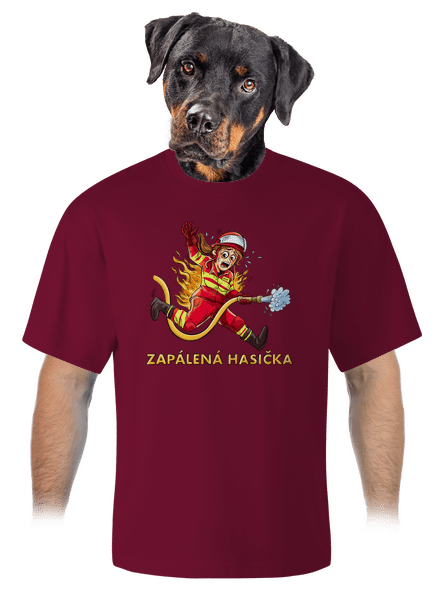 Zapálený hasič a hasička unisex tričko oversized Garnet