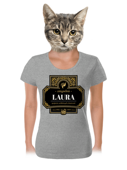 Alkoholová etiketa dámske tričko Dark Gray Melange