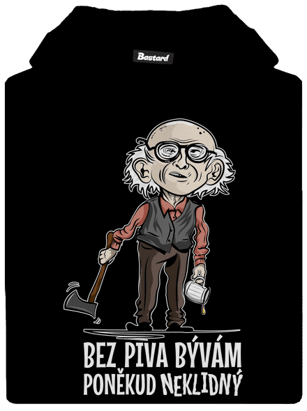 Neklidný bez piva detská mikina klokanka Black