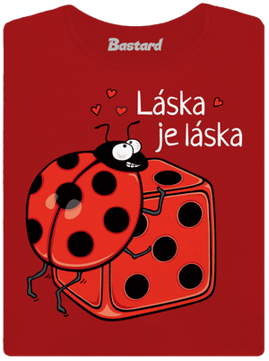 Láska je láska dámske tričko s lemom Red Mal