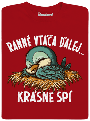 Ranné vtáča spí detské tričko Red