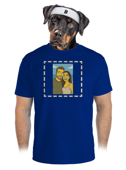 Simpsonovi z vlastnej fotky pánske športové tričko Royal Blue Mal