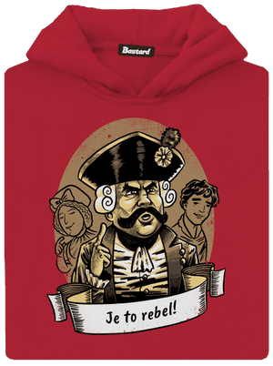 B14: S čerty nejsou žerty detská mikina klokanka Fire Red