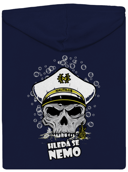 Kapitán Nemo pánska mikina na zips Navy