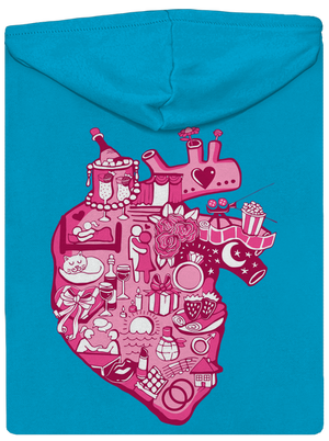 Srdce bije pre dámska mikina na zips Blue Atol