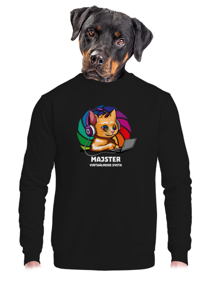 Majster virtuálneho sveta unisex mikina bez kapucne Black