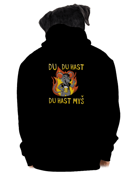 Du hast myš pánska mikina na zips Black