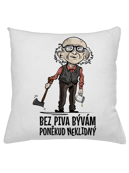 Neklidný bez piva vankúš White