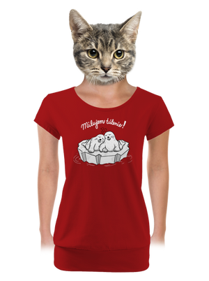 Milujem túlenie dámske tričko s lemom Red Mal