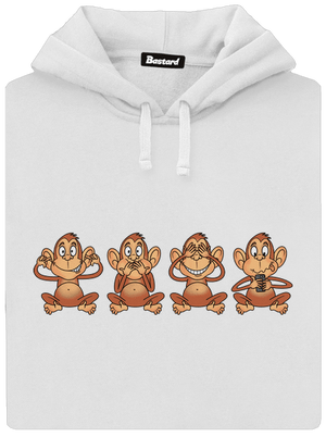 Opička s mobilom dámska mikina klokanka White